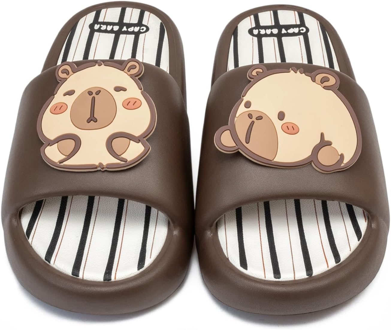 

Шлепанцы с милым животным HORMAUWORD Капибара для женщин и мужчин, летние легкие сандалии с противоскользящей подошвой, открытый носок, для душа/ванной/бассейна/пляжа, коричневый