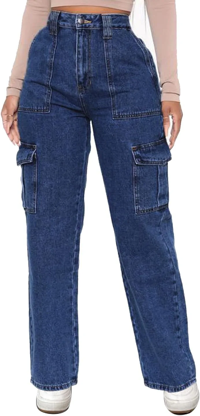 

Женские джинсы Boyfriends Baggy Straight Leg Low Rise Vintage с клапанным карманом ZYULACKY