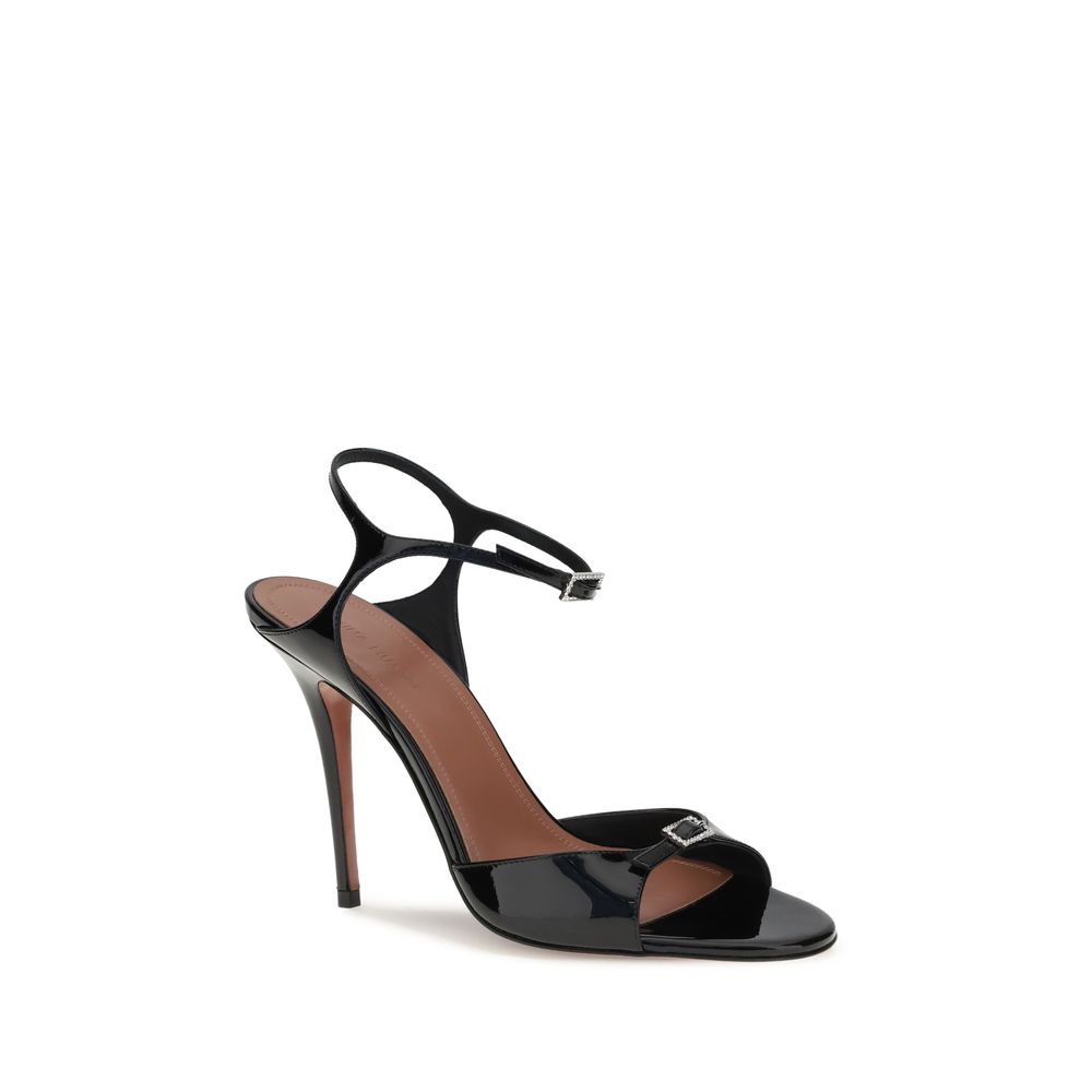 Amina Muaddi Patent-leather Adut Women's Sandal, черный — фото 2