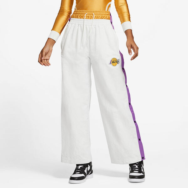 Брюки (WMNS) Nike x AMBUSH NBA Collection Tearaway Trousers 'Lakers - White', белый — фото 2