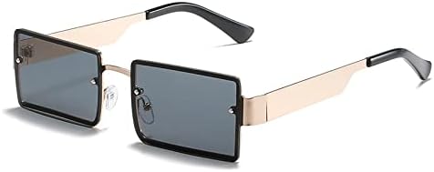 

Солнцезащитные очки прямоугольной формы без оправы 2027 года для женщин и мужчин, градиентные солнцезащитные очки, женские очки с защитой от УФ-излучения UV400 MTZJH, Golden Gray