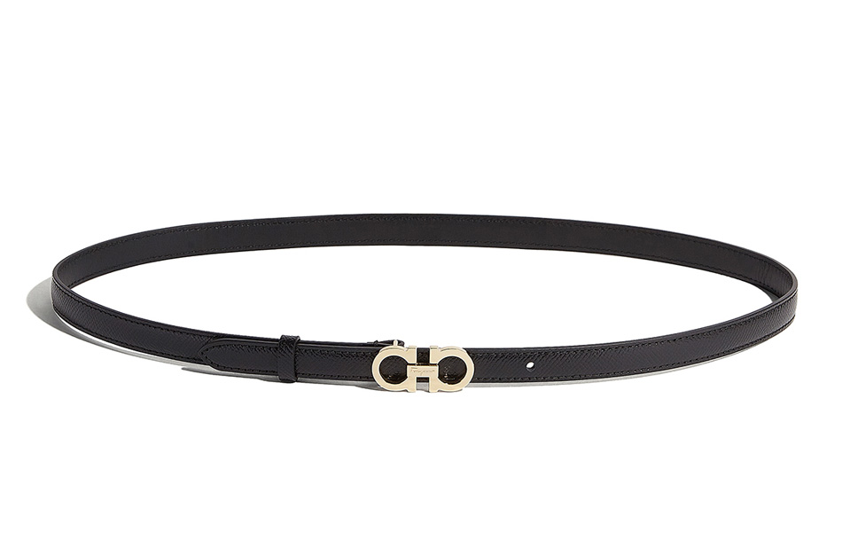 

Ремень женский из кожи коровы FERRAGAMO черный шириной 1,5 см