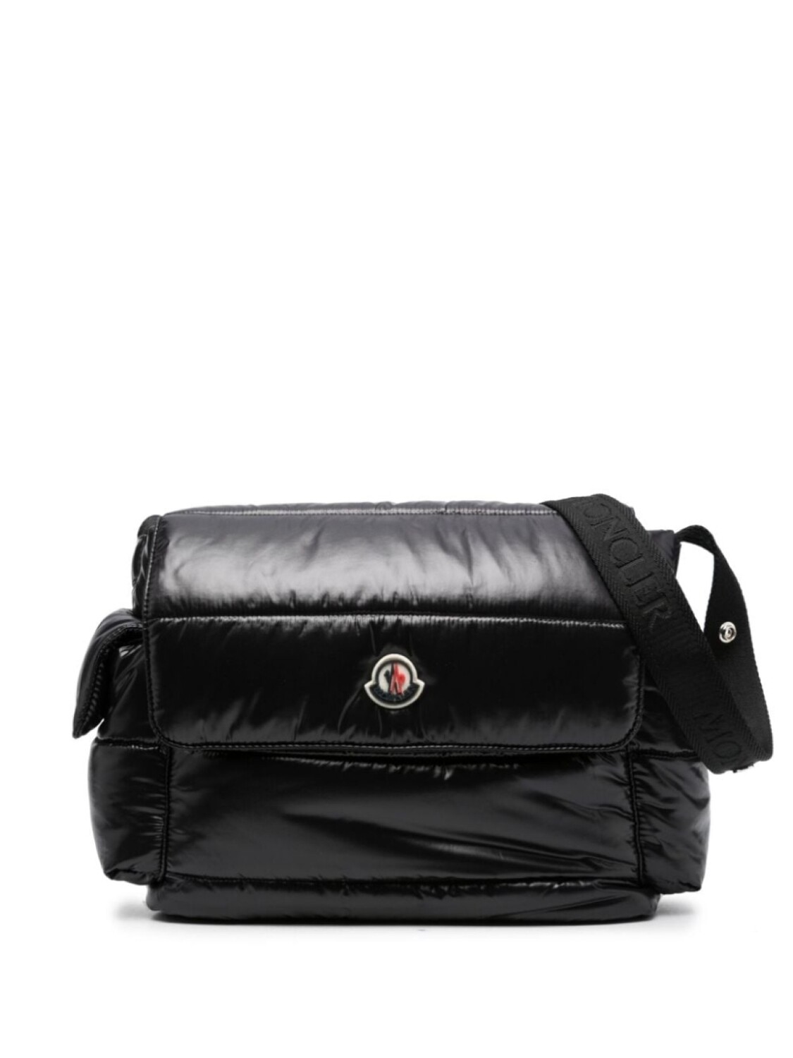 

Moncler Enfant дутая сумка с нашивкой-логотипом, черный