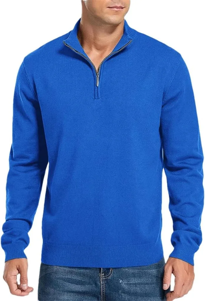 

Мужской однотонный полузастегивающийся вязаный пуловер с V-образным вырезом