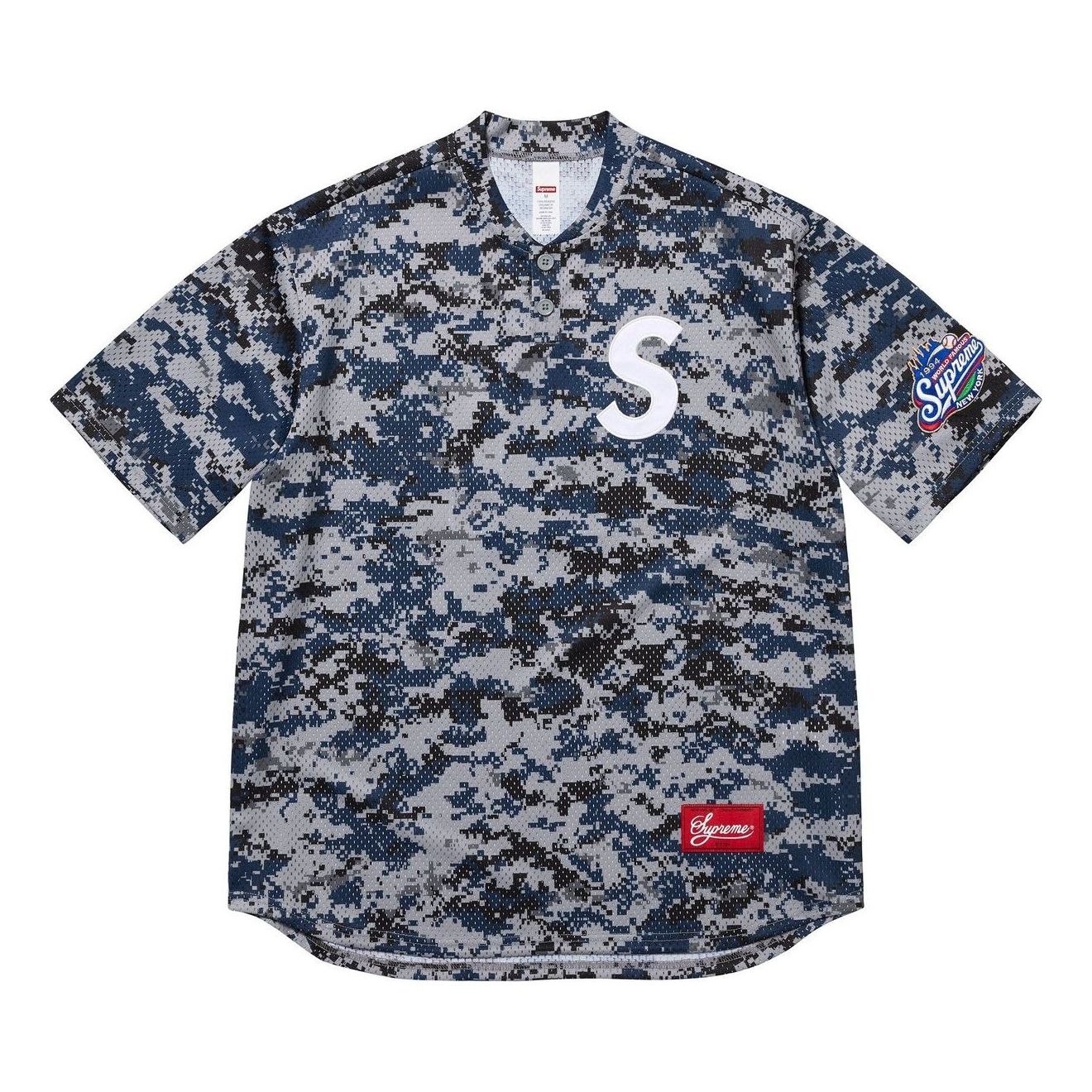 

Футболка-поло Supreme S Logo Baseball Henley 'Digi Camo'