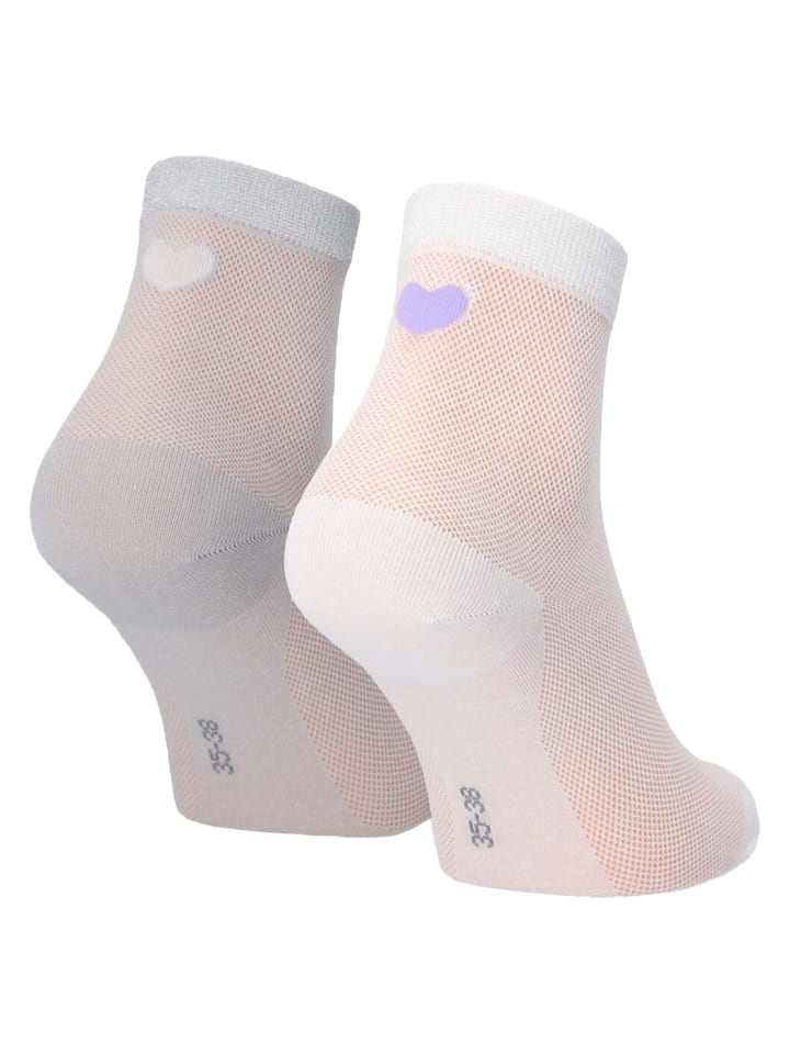 

Носки Tamaris, цвет socken mit herzchen mit lila herz