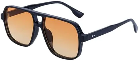 

Ретро-солнцезащитные очки с двойной перемычкой, квадратной формы, градиентные, UV400, модные, с заклепками, мужские солнцезащитные очки MTZJH, Black Orange