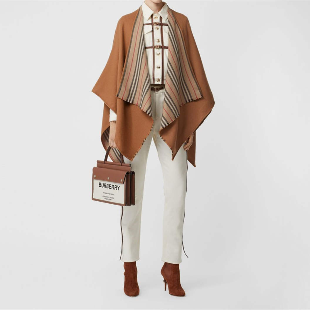 Шерстяной шаль женский льняной семенной цвет Burberry — фото 3