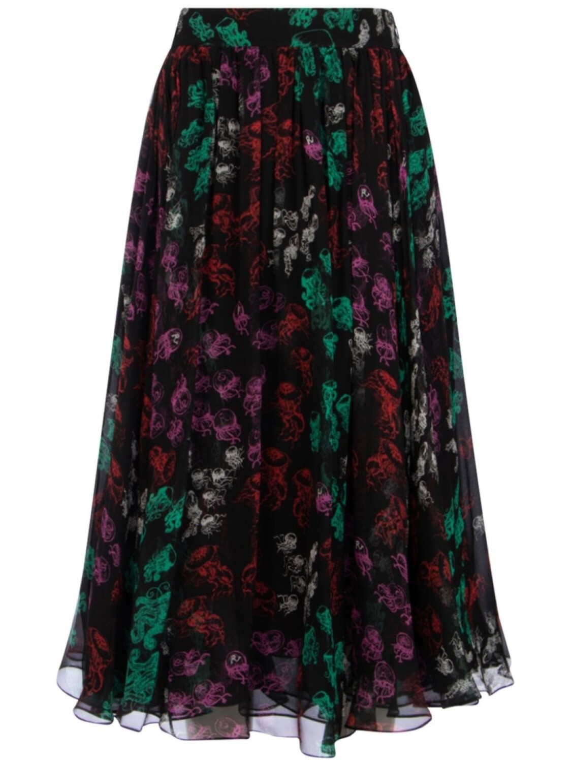 

Юбка миди с абстрактным рисунком Rochas, черный