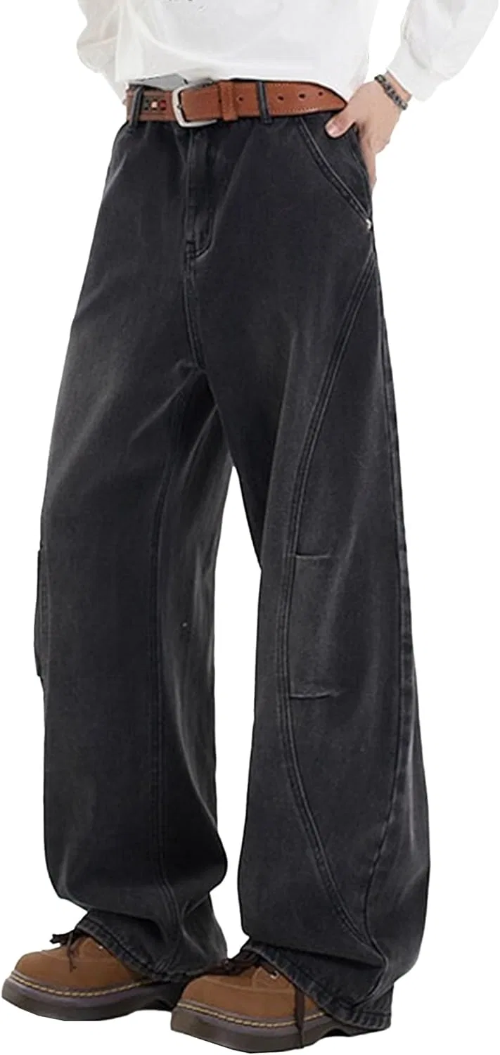 Джинсы свободные Men'sHip Hop Baggy Jeans, Black generic