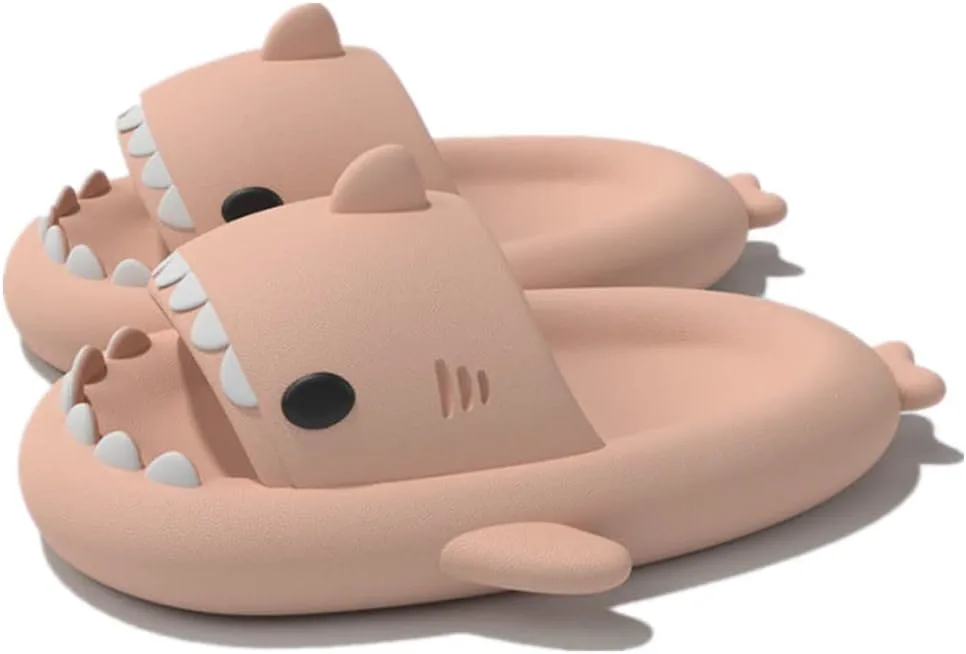 

Милые тапочки с градиентным рисунком в виде акулы, пляжная обувь с мягкой подошвой 4 см, летние тапочки-акулы для женщин и мужчин, из ЭВА, нескользящие, для ванной комнаты, для дома и улицы Kaitesi