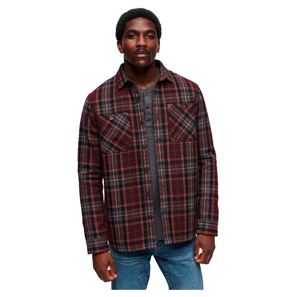 

Рубашка Superdry Merchant Quilted, коричневый