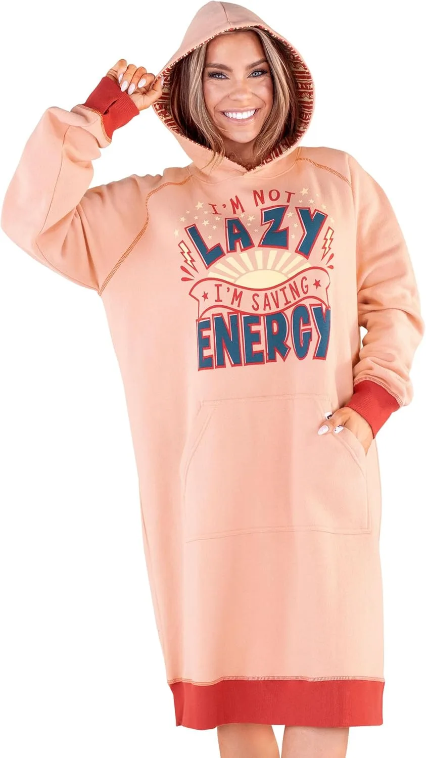 Толстовка с капюшоном оверсайз, удобная одежда для сна Lazy One, Lazy Energy Sleep Hoodie