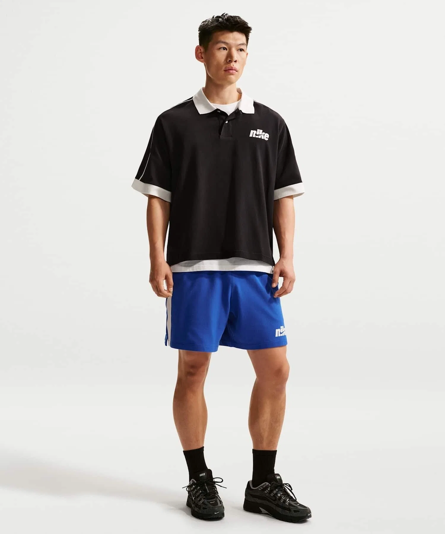 Мужская поло-рубашка Nike Sportswear Club с коротким рукавом, увеличенного размера, IF0724-010, черная. — фото 4