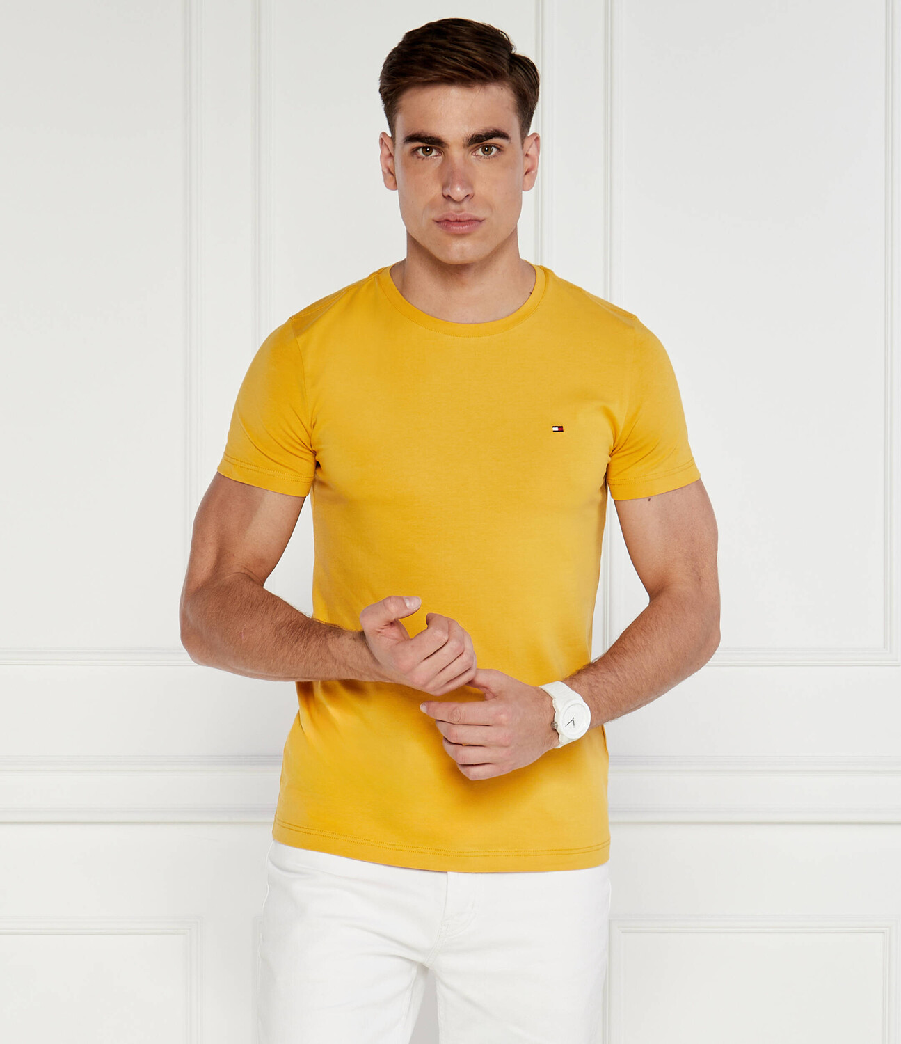 Футболка Tommy Hilfiger Slim Fit stretch, цвет senape — фото 3