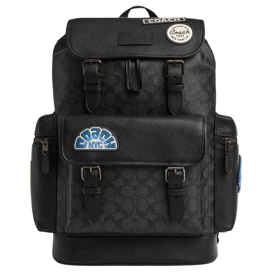 

COACH Sprint Cow Leather с искусственной кожей рюкзак Large мужской угольно-серый