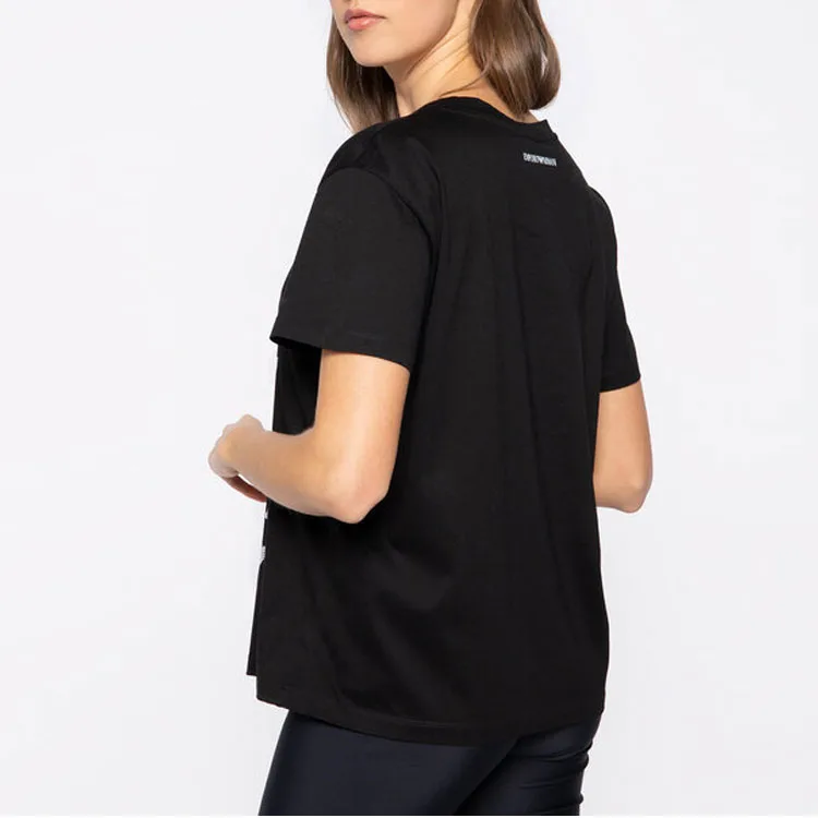 EMPORIO ARMANI Футболка женская черная — фото 4