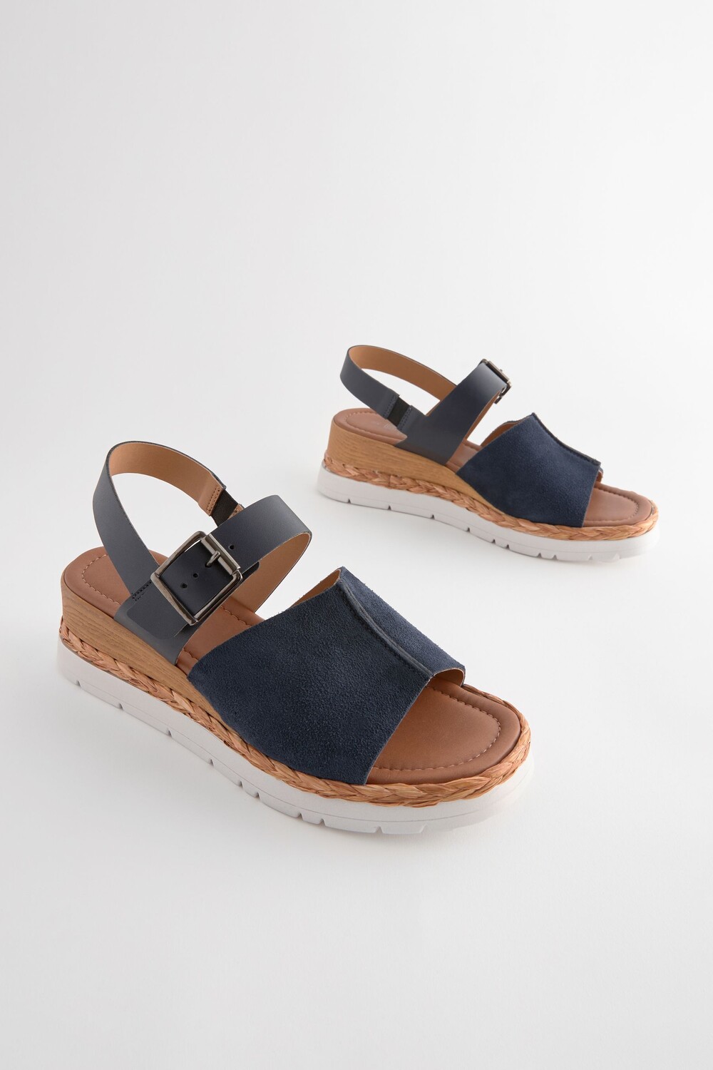 Кожаные спортивные туфли на танкетке Forever Comfort Next, синий — фото 2