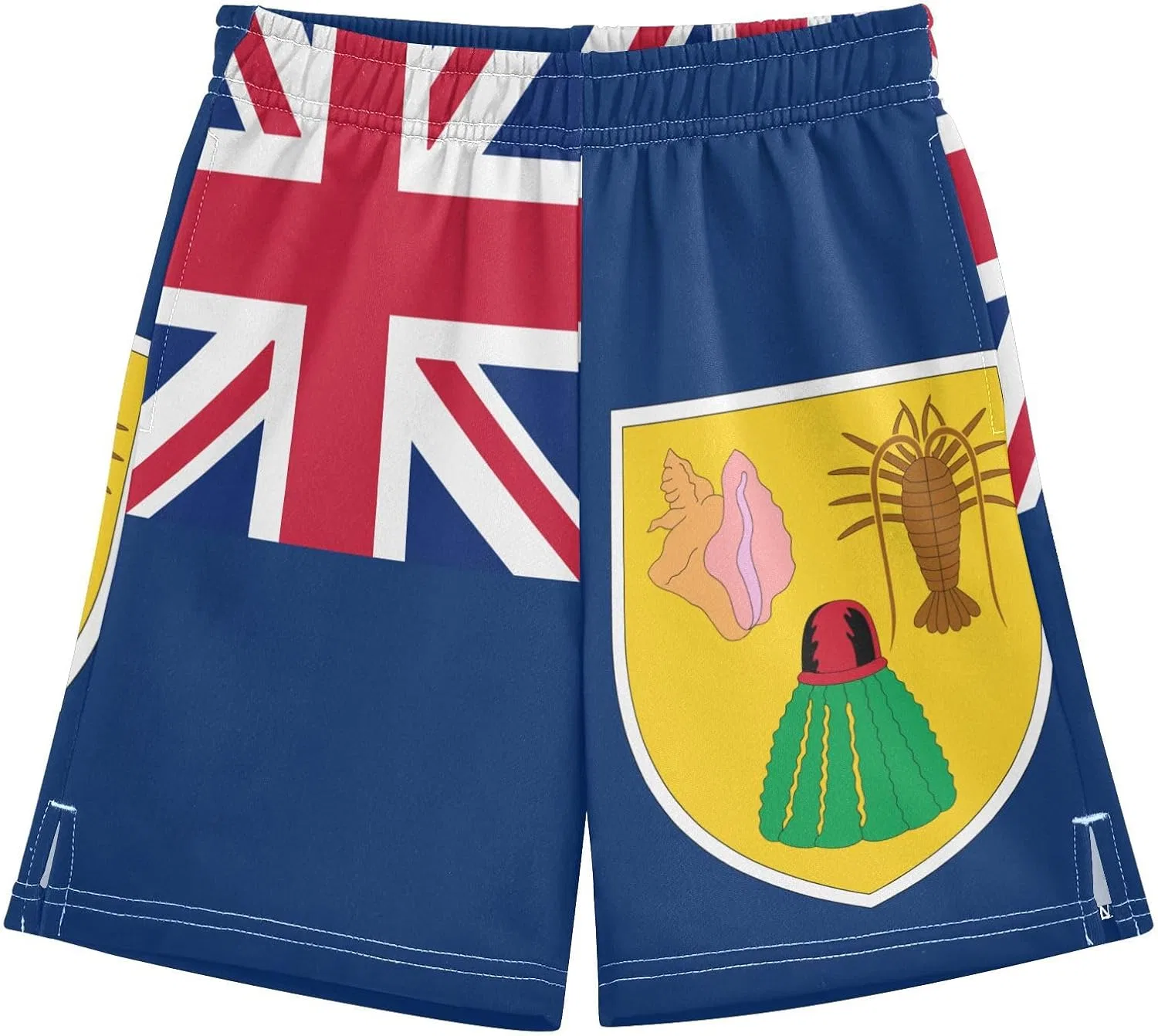 Шорты для мальчиков GuoChe Athletic Shorts с карманами, Flag of the Turks and Caicos Islands