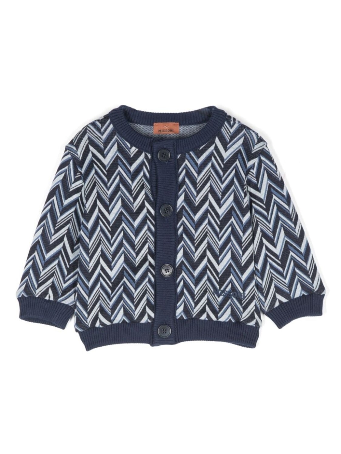 

Missoni Kids кардиган с узором зигзаг, синий