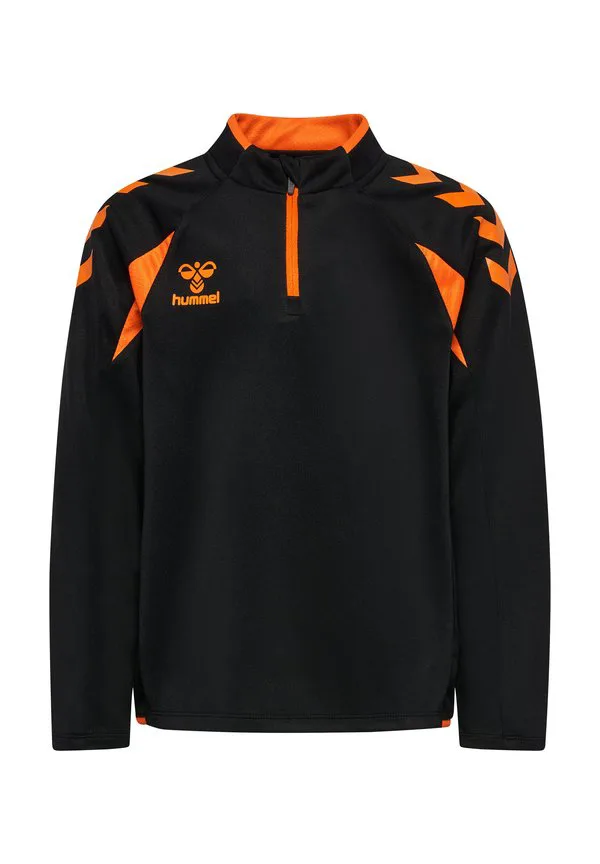 2.0 топ с длинными рукавами и молнией до середины груди Hummel, Black Orange Tiger
