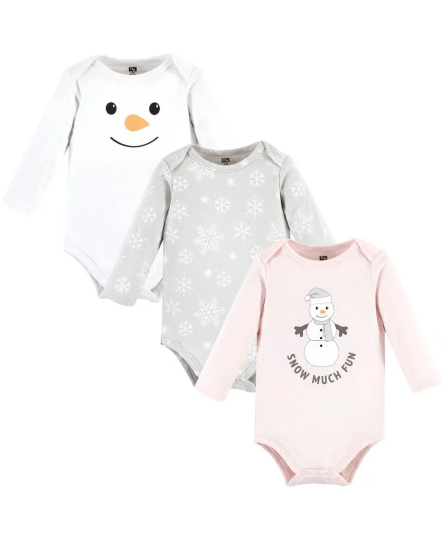 Комплект из 3 хлопковых боди с длинными рукавами Hudson Baby, Snow Much Fun