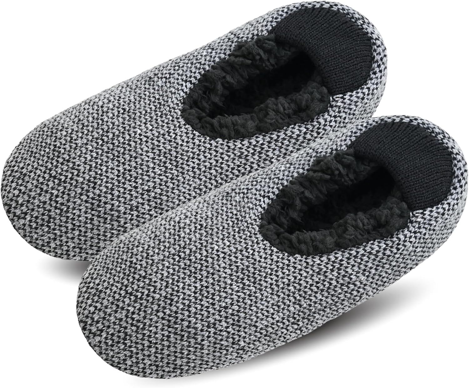 

Мужские уютные мягкие носки-тапочки с нескользящей подошвой, теплые носки-тапочки с захватами для мужчин, пушистые домашние тапочки Vaguku, черный/серый