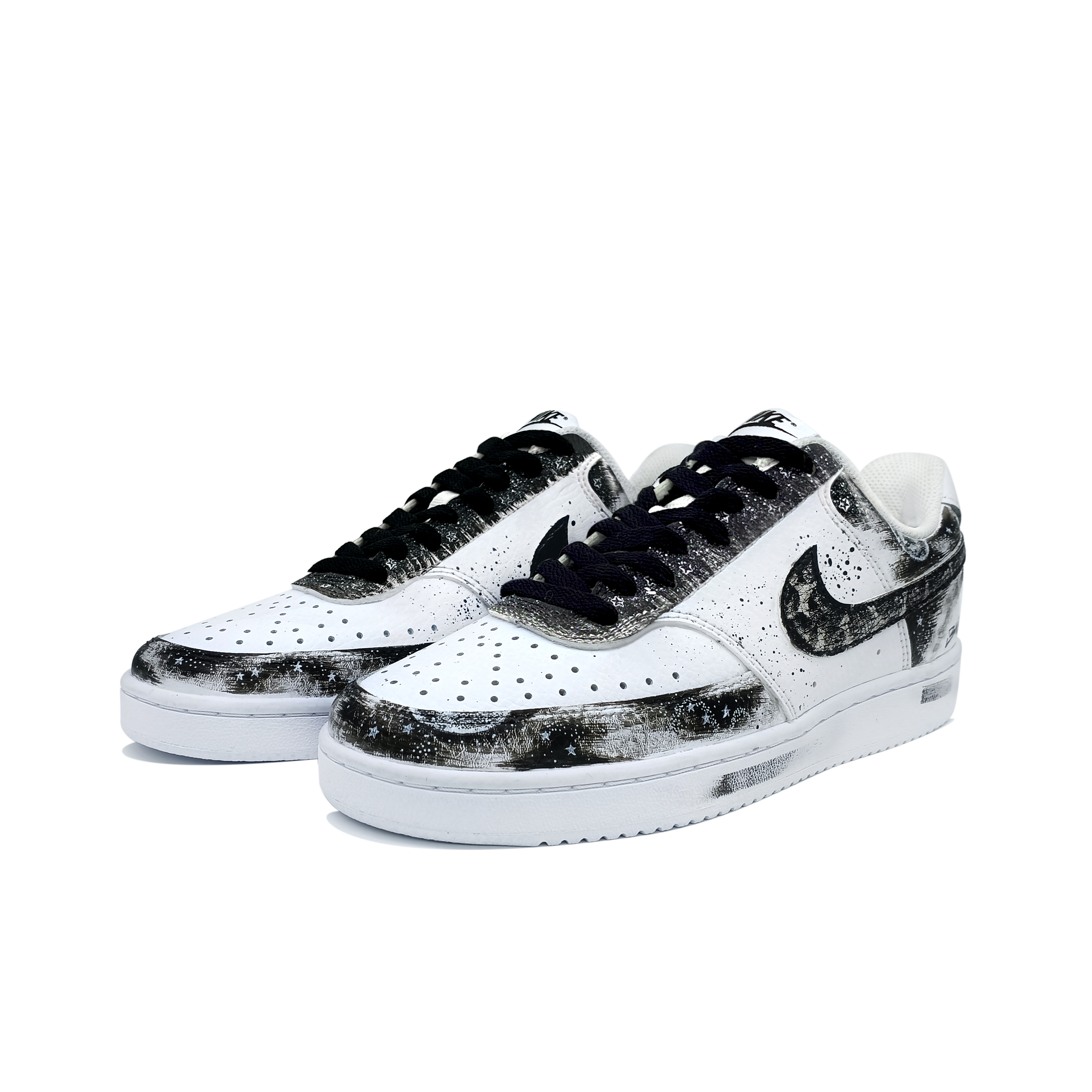 

Кроссовки Nike Court Vision 1 Skateboarding Shoes Men Low-top White/black, черный