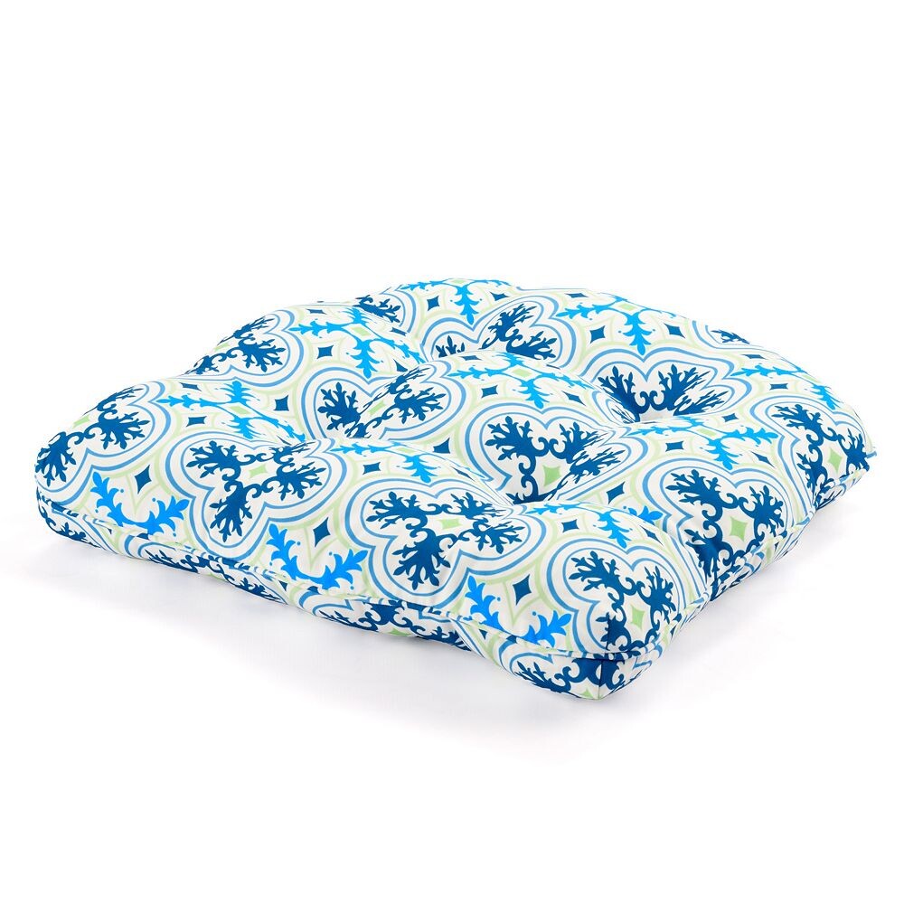 

Подушка на стул Lillian с тафтингом для улицы, цвет Porto Tile Navy Grn
