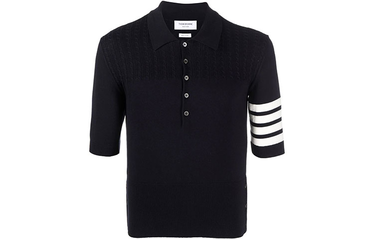 

4-полосная джерси поло THOM BROWNE, Синий