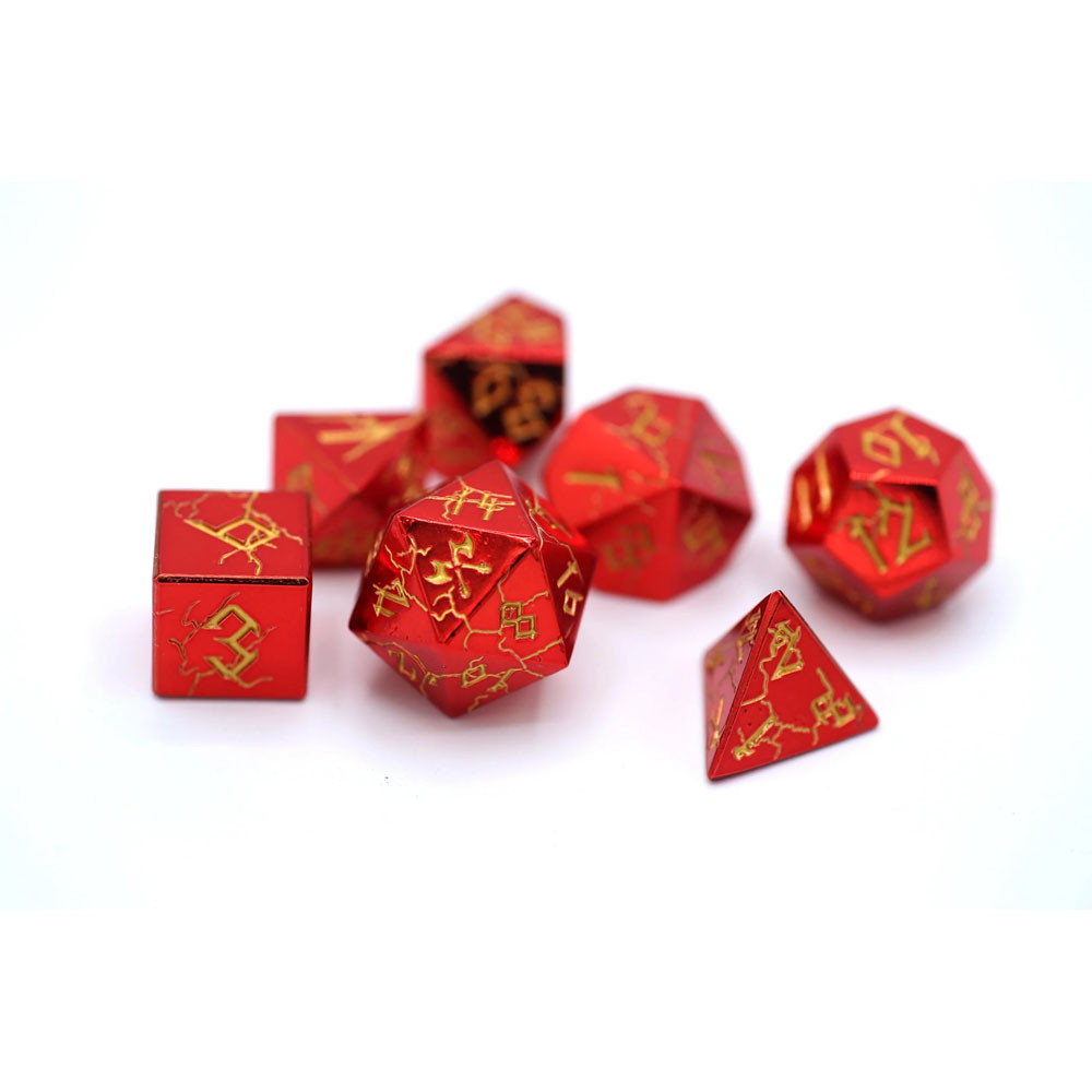 

Аксессуары Hymgho Premium Gaming Metal Barbarian Dice Set: Shiny Red w/ Gold (7)