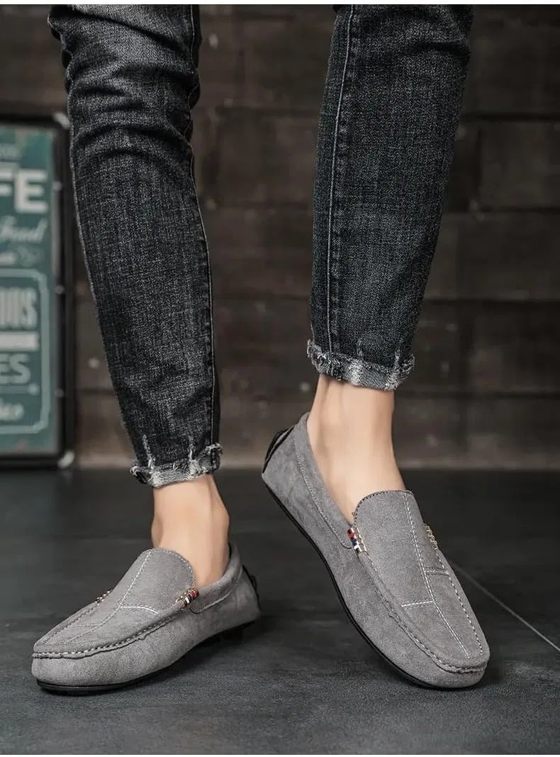 Лоферы из замши, классический британский стиль, Casual Dress, Grey UOPYNE — фото 3