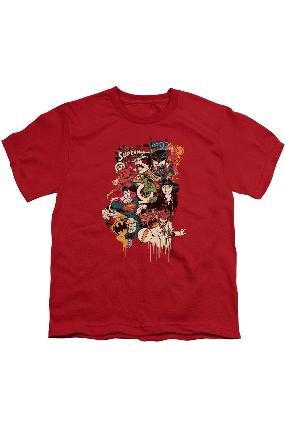 

Футболка с персонажами DC Comics для подростков Gildan, красный
