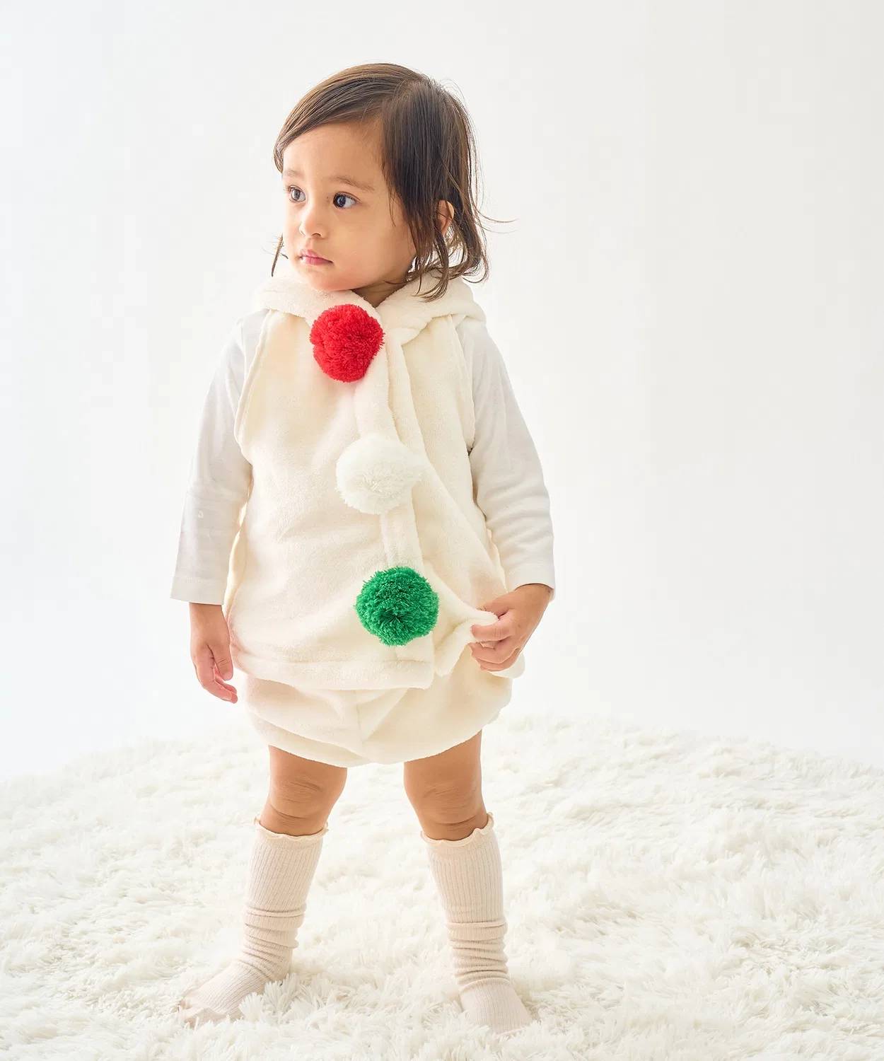 Костюм снеговика для детей X'mas Baby, набор футболка и шорты, кремовый — фото 4