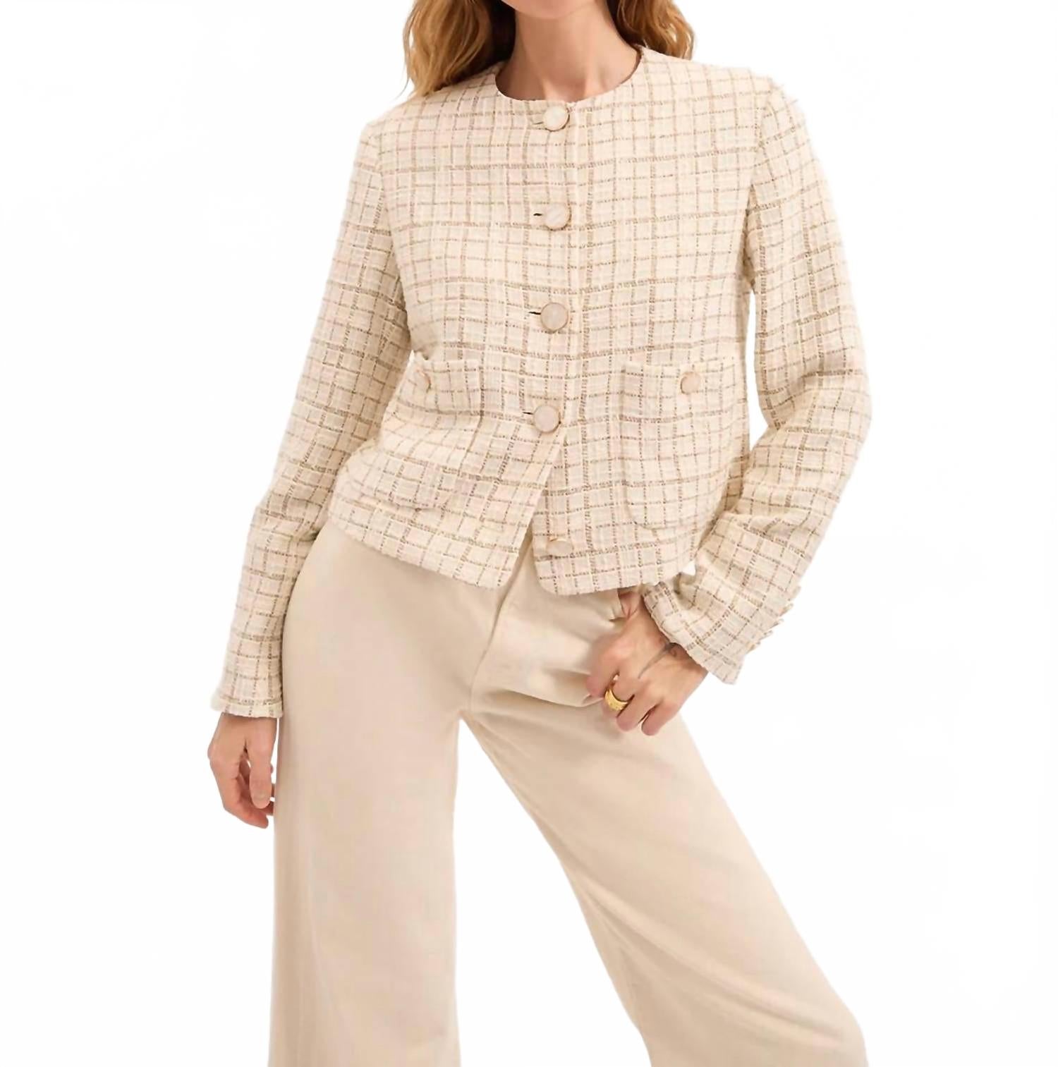 

Андреа Куртка в цвете голубь/золото Veronica Beard