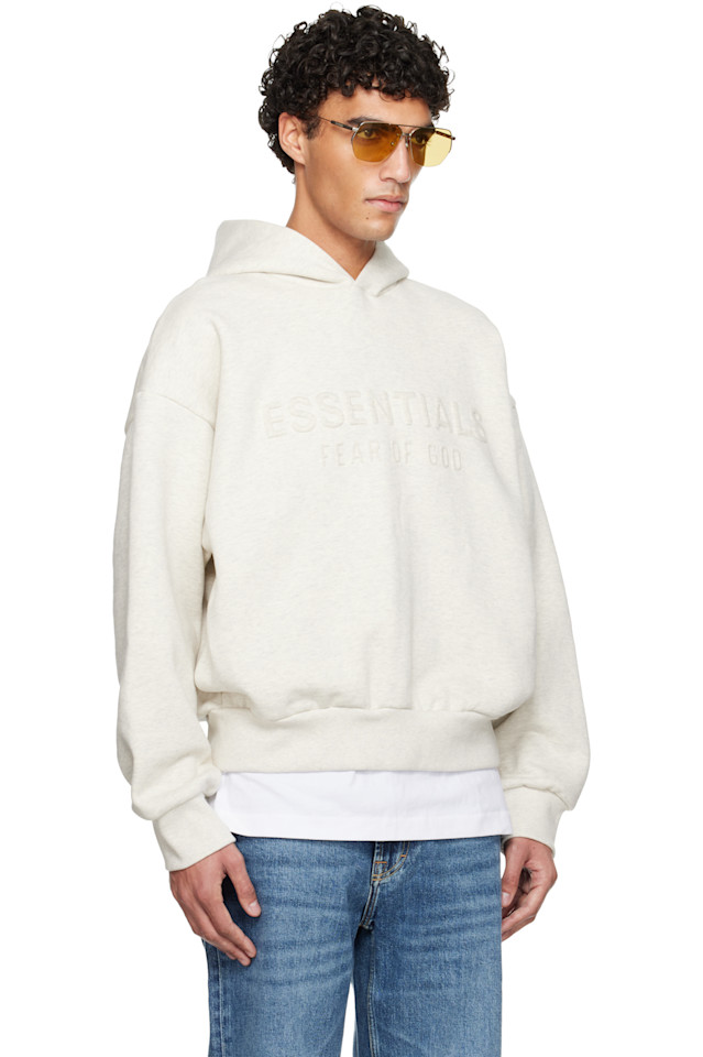 Fear Of God Essentials Классическая толстовка Off-White с тиснением "essentials" к праздничному сезону — фото 2