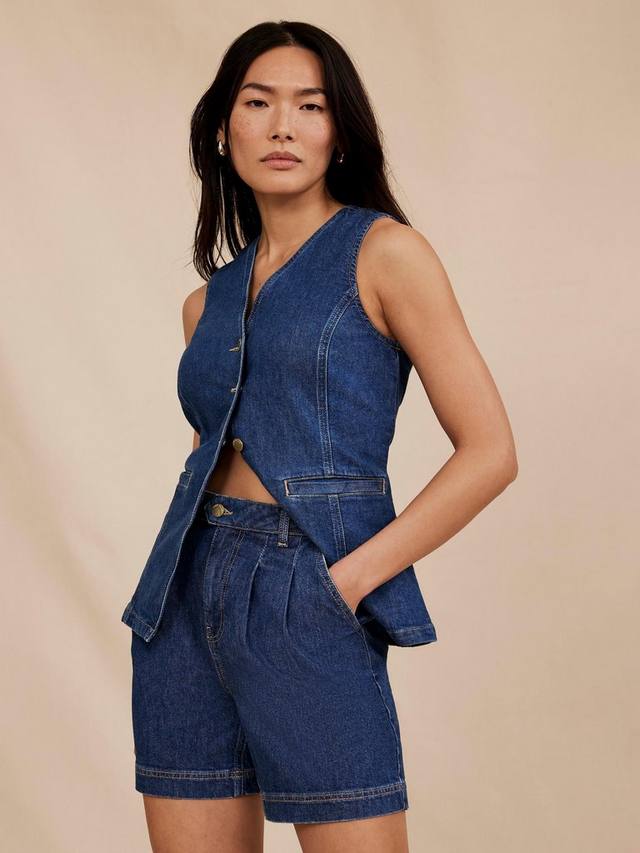 

Джинсовые плиссированные шорты Mint Velvet, Blue