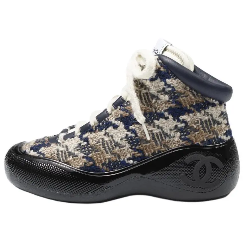 Кроссовки женские NEIGE Ski Series с высоким верхом, цвет морской волны CHANEL, Original Shoe Box Included