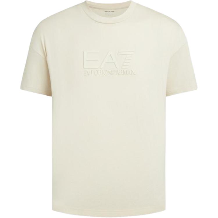 

Emporio Armani Мужская футболка кремового цвета с круглым вырезом, умеренно прямой крой, Бежевый, Emporio Armani Мужская футболка кремового цвета с круглым вырезом, умеренно прямой крой