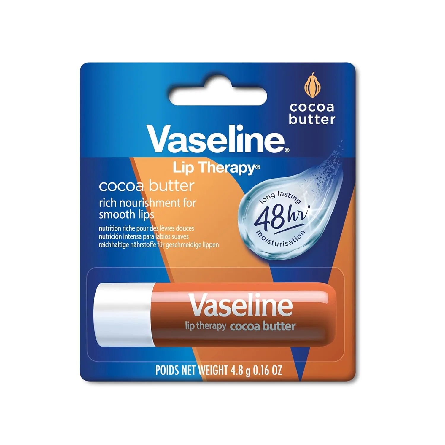 Питательный бальзам для губ Vaseline Lip Therapy с маслом какао, 4.8 г Vaseline