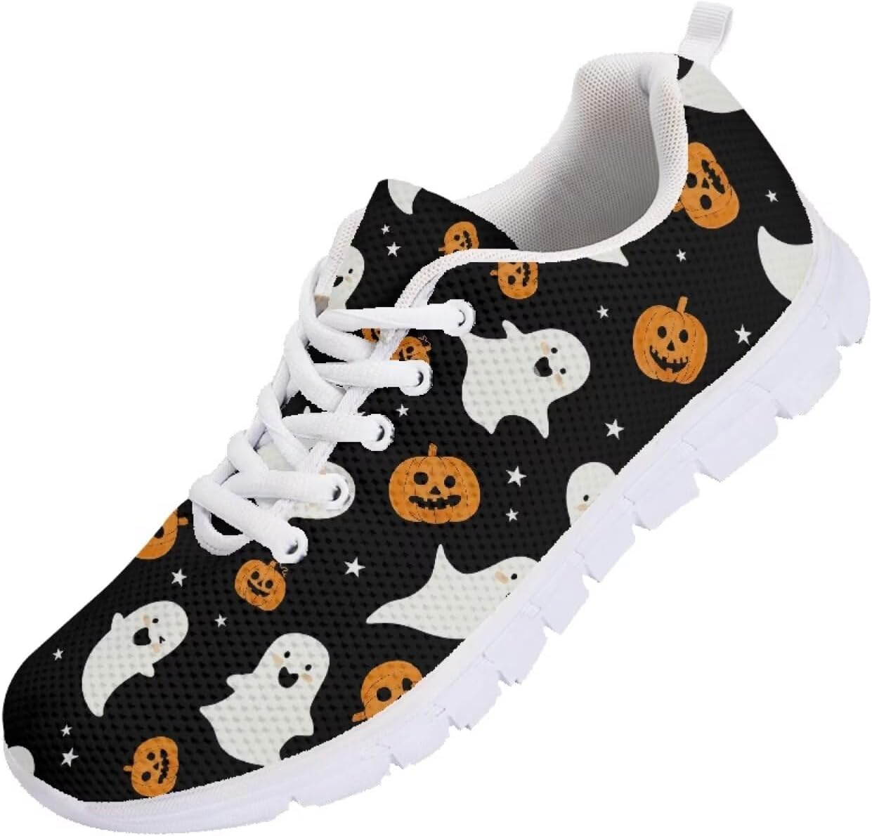 

Кроссовки Forchrinse для мужчин и женщин, комфортные, на шнуровке, для ходьбы и спорта, легкие спортивные ботинки, Halloween Ghost Pumpkin