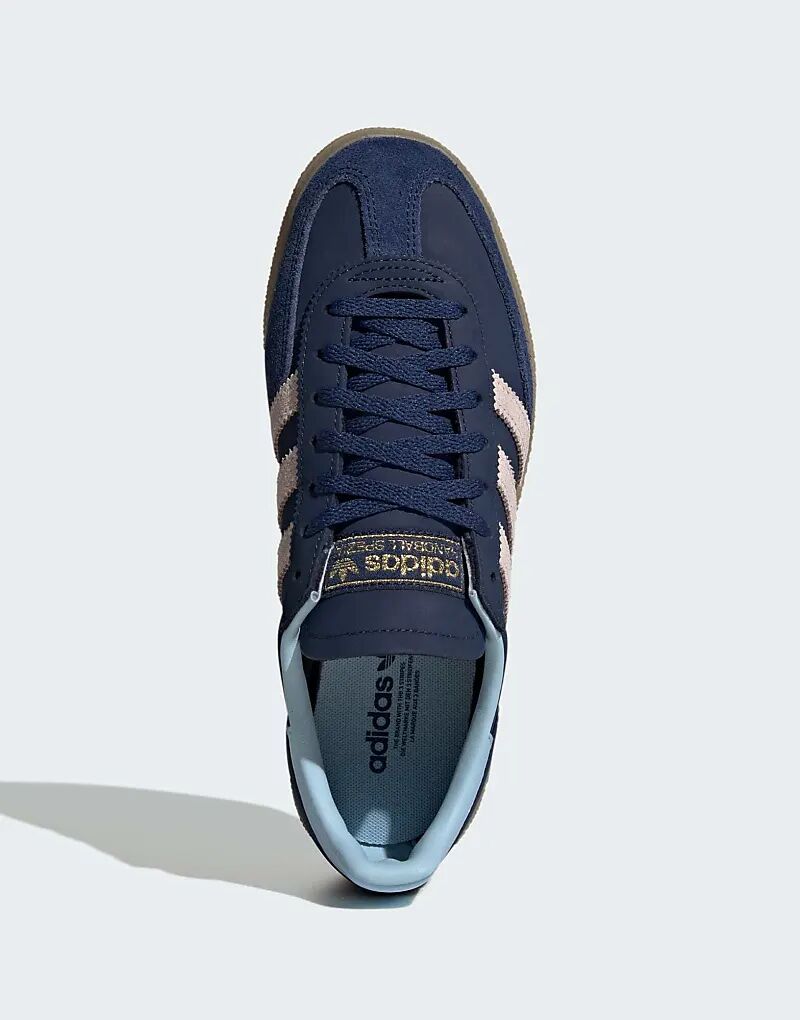 Кроссовки Adidas Originals Handball Spezial темно-синего и светло-розового цветов — фото 2