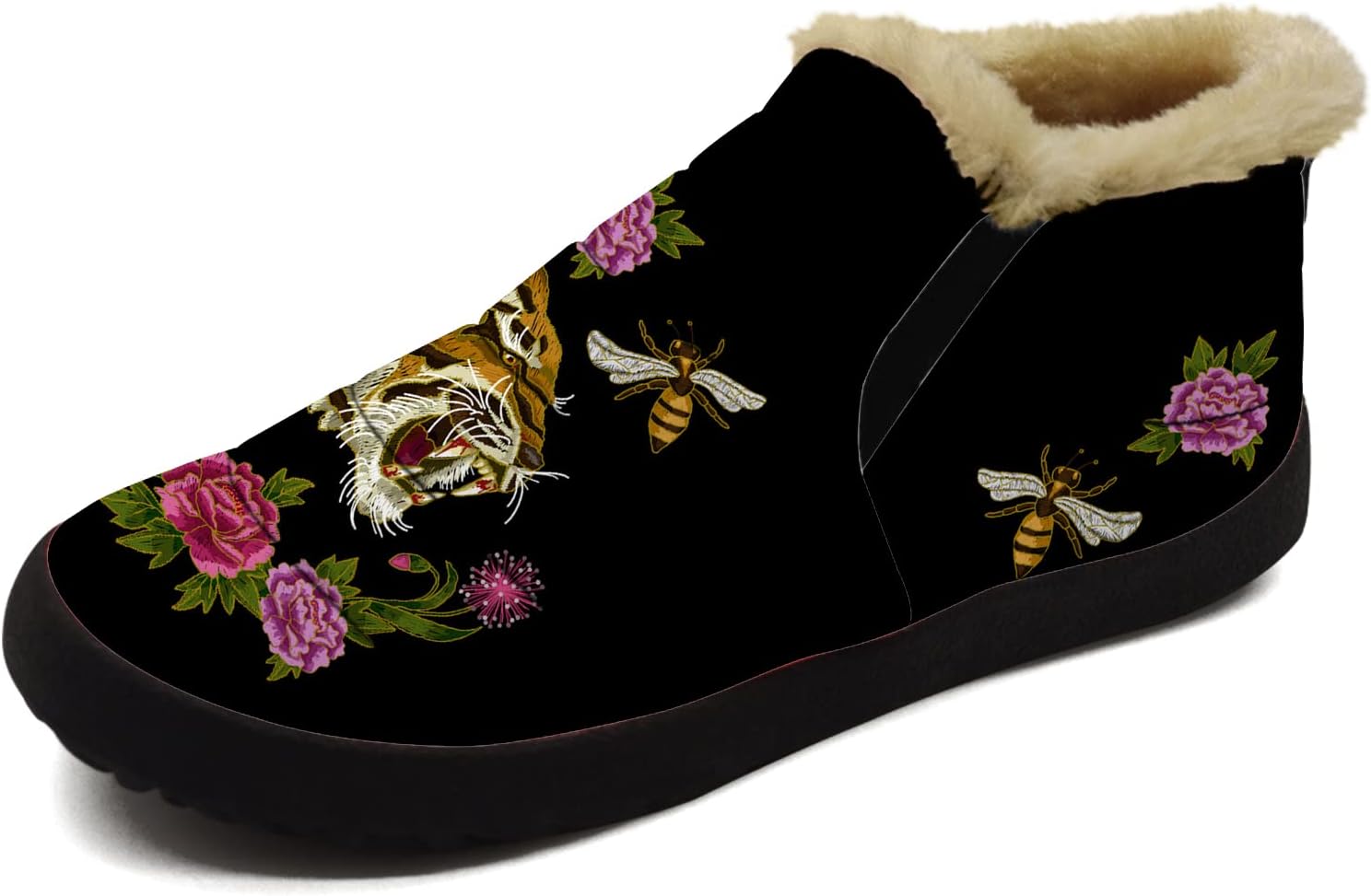 

Зимние ботинки Tiger для женщин и мужчин, низкие модные кроссовки слипоны, ботильоны на щиколотку, подарки ко Дню святого Валентина Ximem, розовый