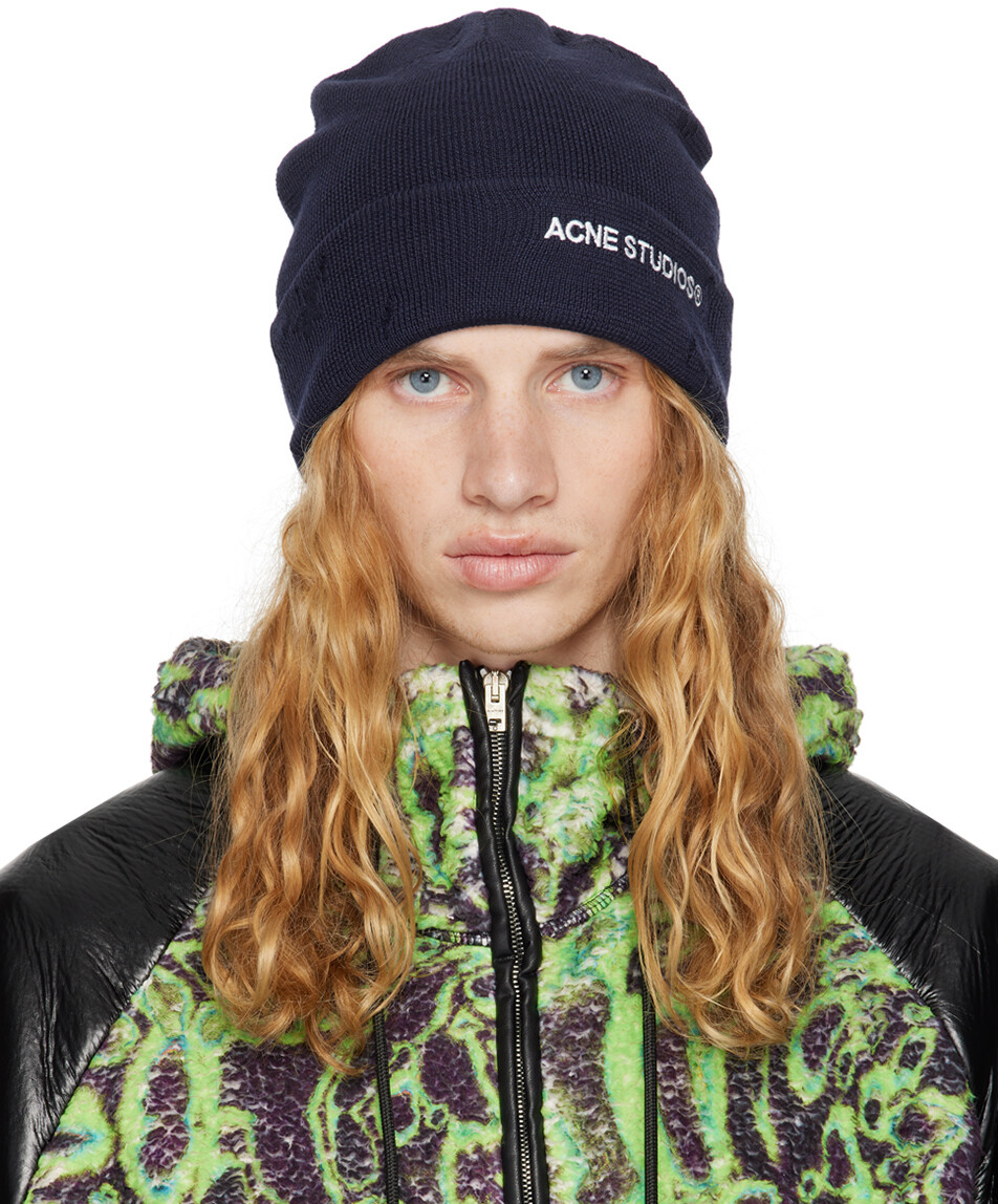 

Шапка из смеси шерсти Acne Studios, темно-синий