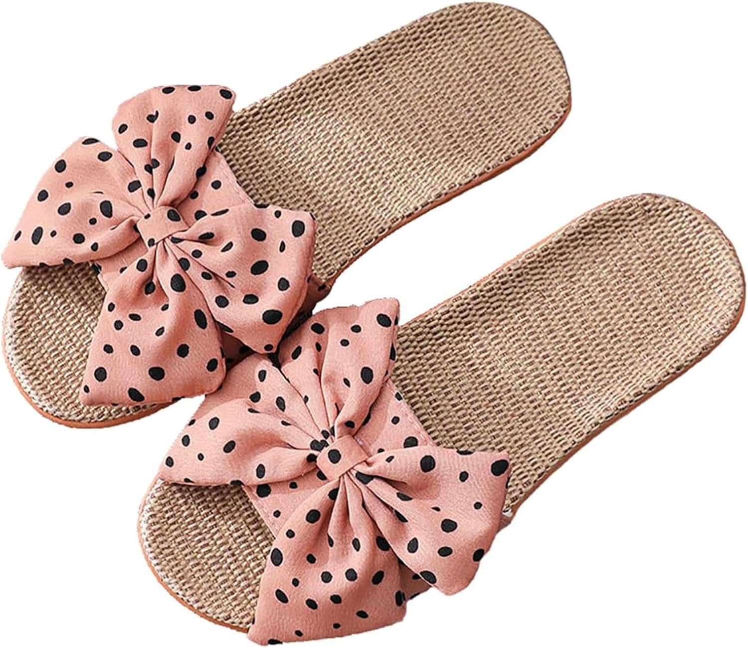 

Женские домашние тапочки Легкие и удобные сандалии с бантом Открытый носок Слипоны Элегантные балетки Летние пляжные сандалии Женские повседневные тапочки Дышащие Generic, розовый