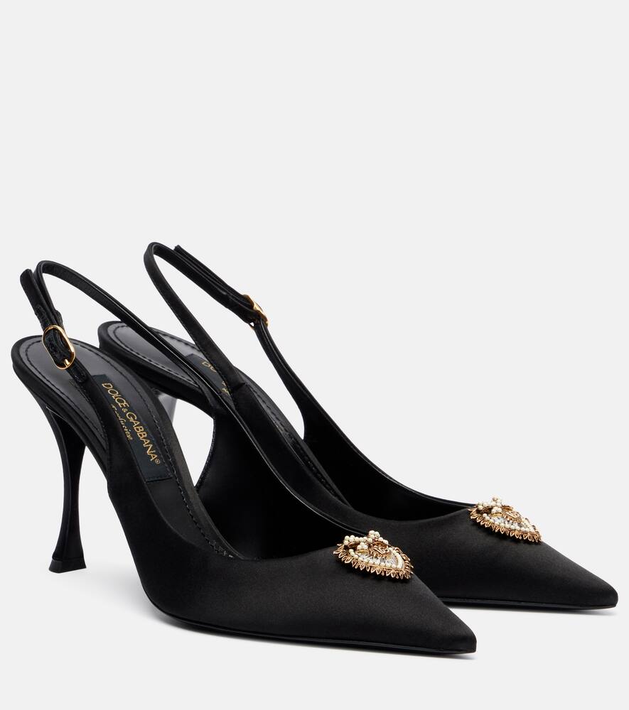 Туфли-лодочки Devotion 90 на тонком каблуке с ремешком Dolce&Gabbana, Black