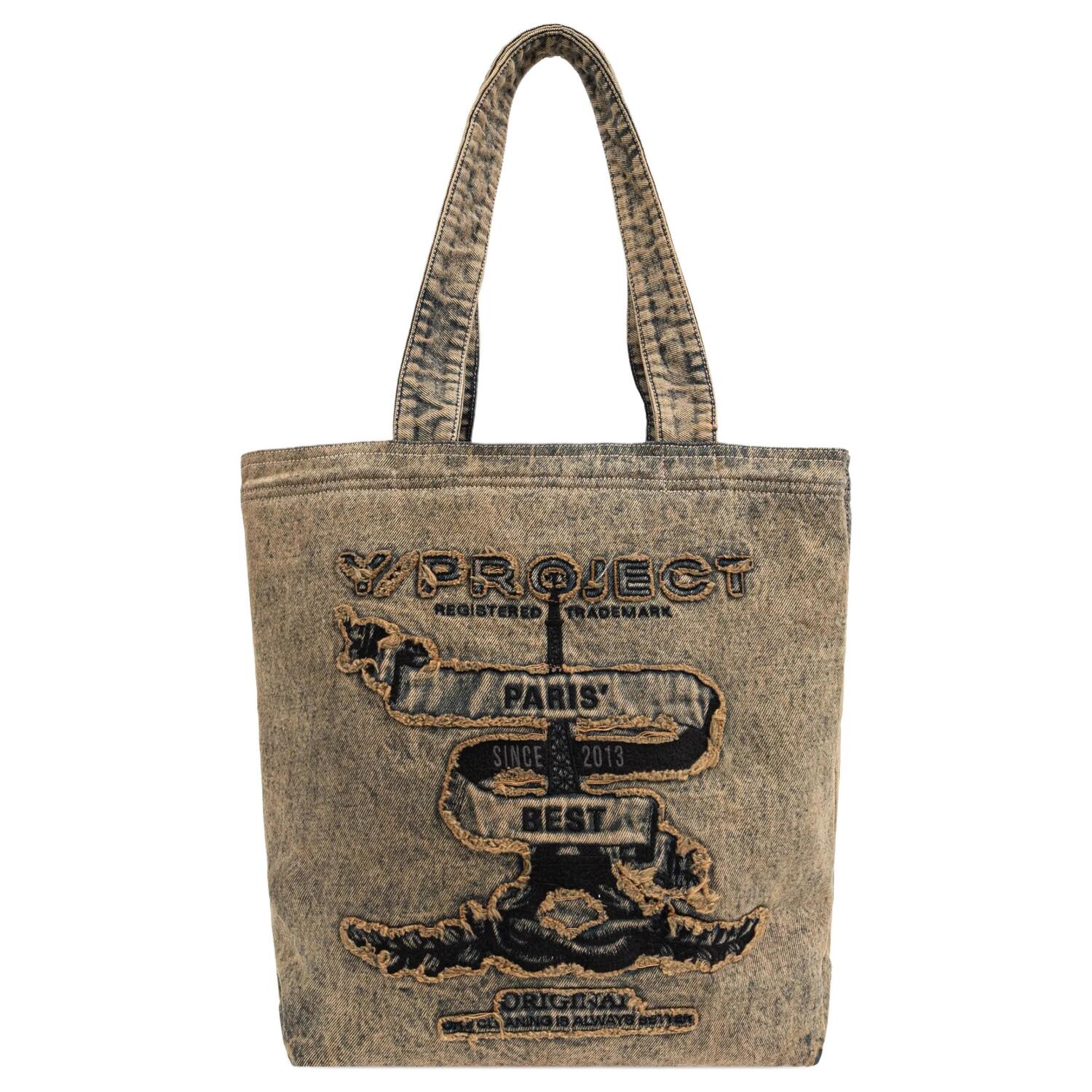 

Y/Project Парижская потертая джинсовая сумка-тоут