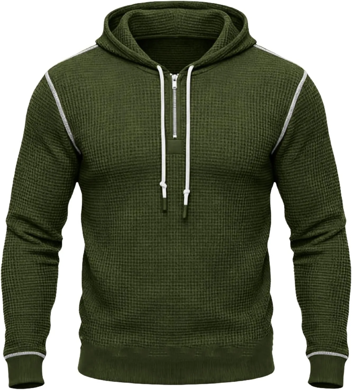 Толстовка с капюшоном 1/4 Zip Waffle для мужчин, Slim Fit — фото 4