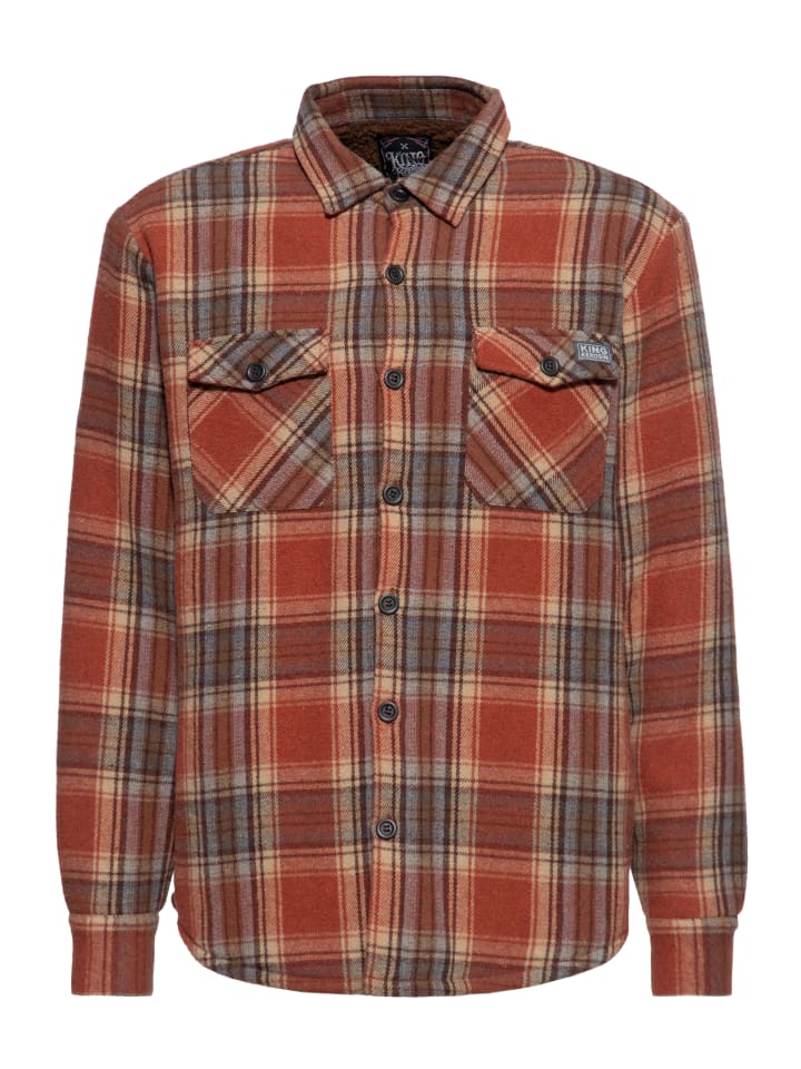 

Зимняя фланелевая рубашка King Kerosin терракотового цвета