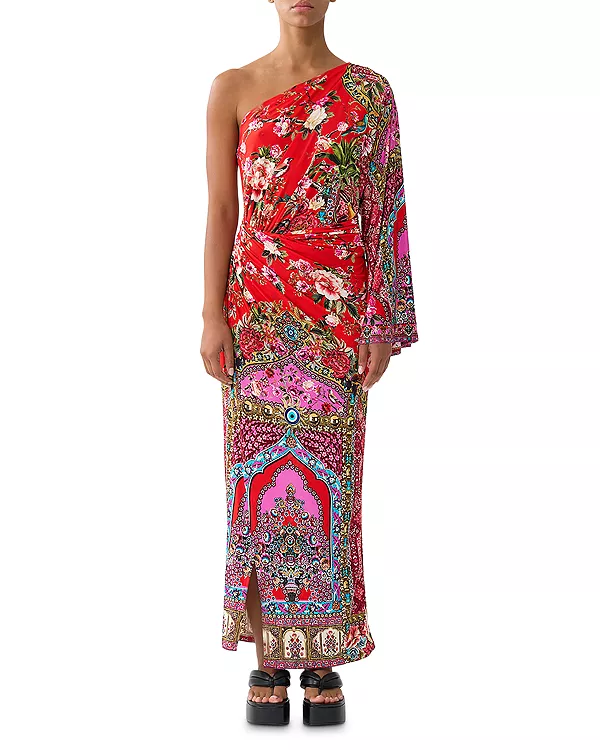 

Трикотажное платье с одним открытым плечом Camilla, мультиколор